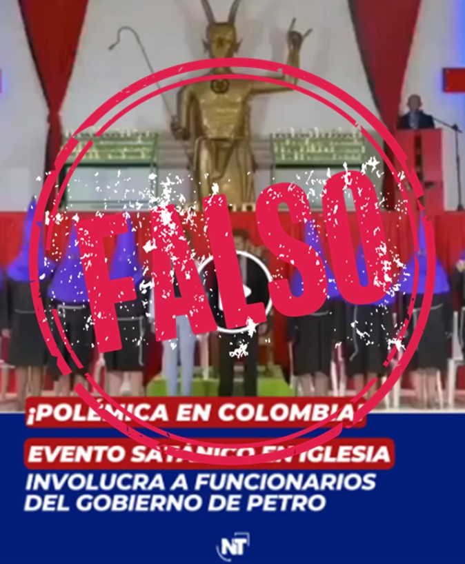 Imagen falsa de evento en iglesia luciferina