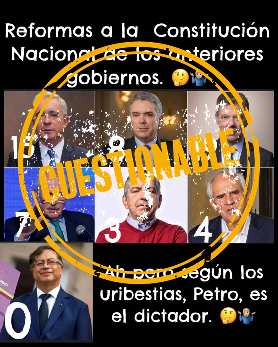 Imagen cuestionable sobre reformas constitucionales