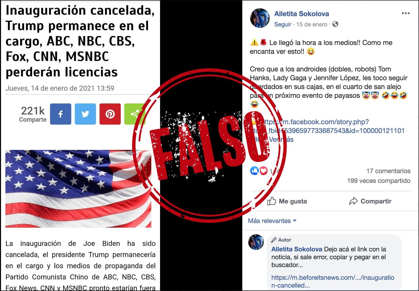 Desinformación acerca de toma de posesión de Biden