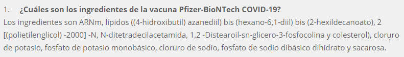 pfizer componentes