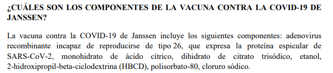 composción janssen