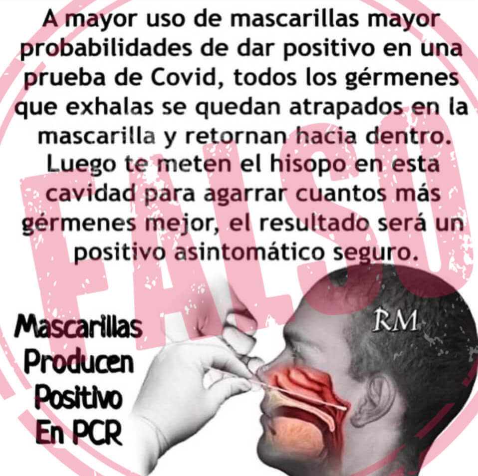 Falso mascarillas positivo PCR