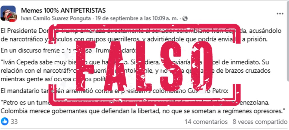 Mensaje falso