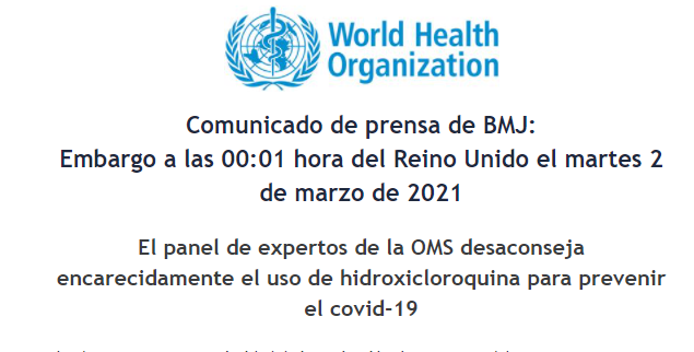 comunicado OMS