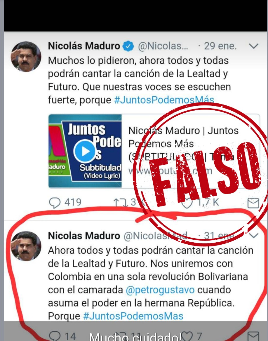 pantallazo de maduro