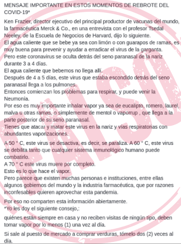 pantallazo cadena etiqueta falso