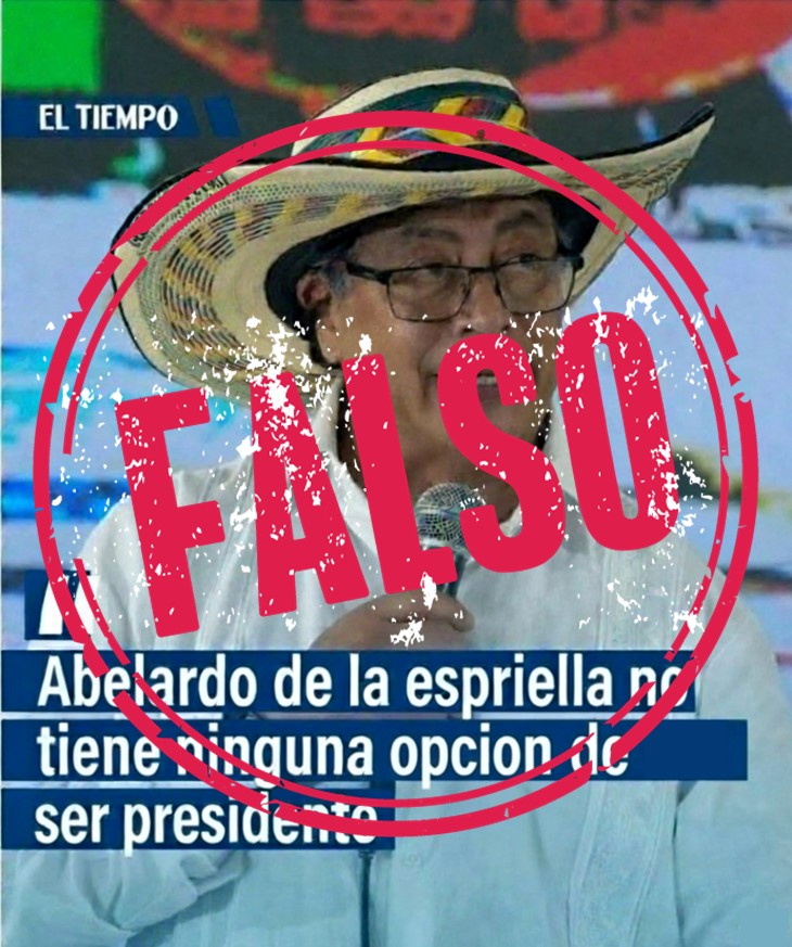 Publicación falsa de frase de Petro sobre De la Espriella