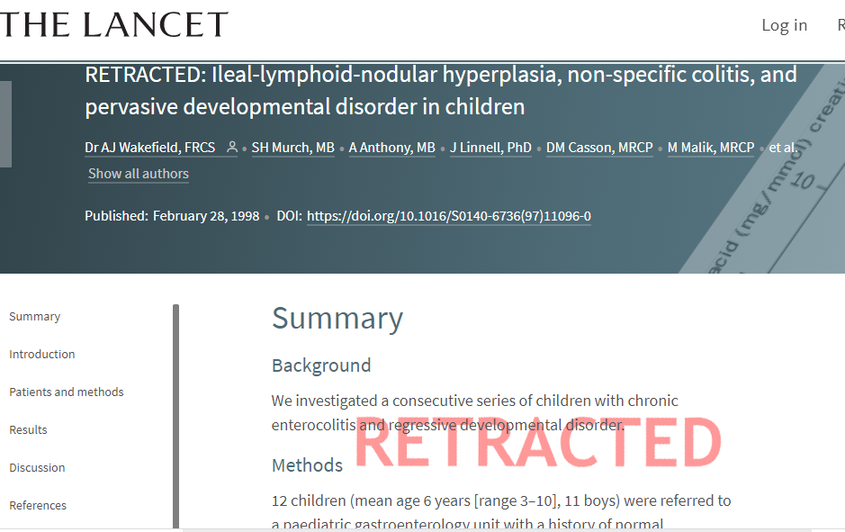 retractado de the lancet