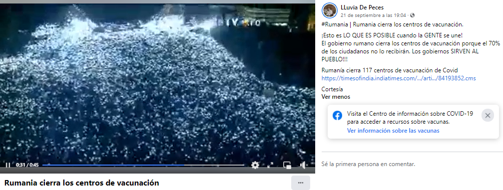 Publicación Rumania centros de vacunacion y protestas contra COVID-19