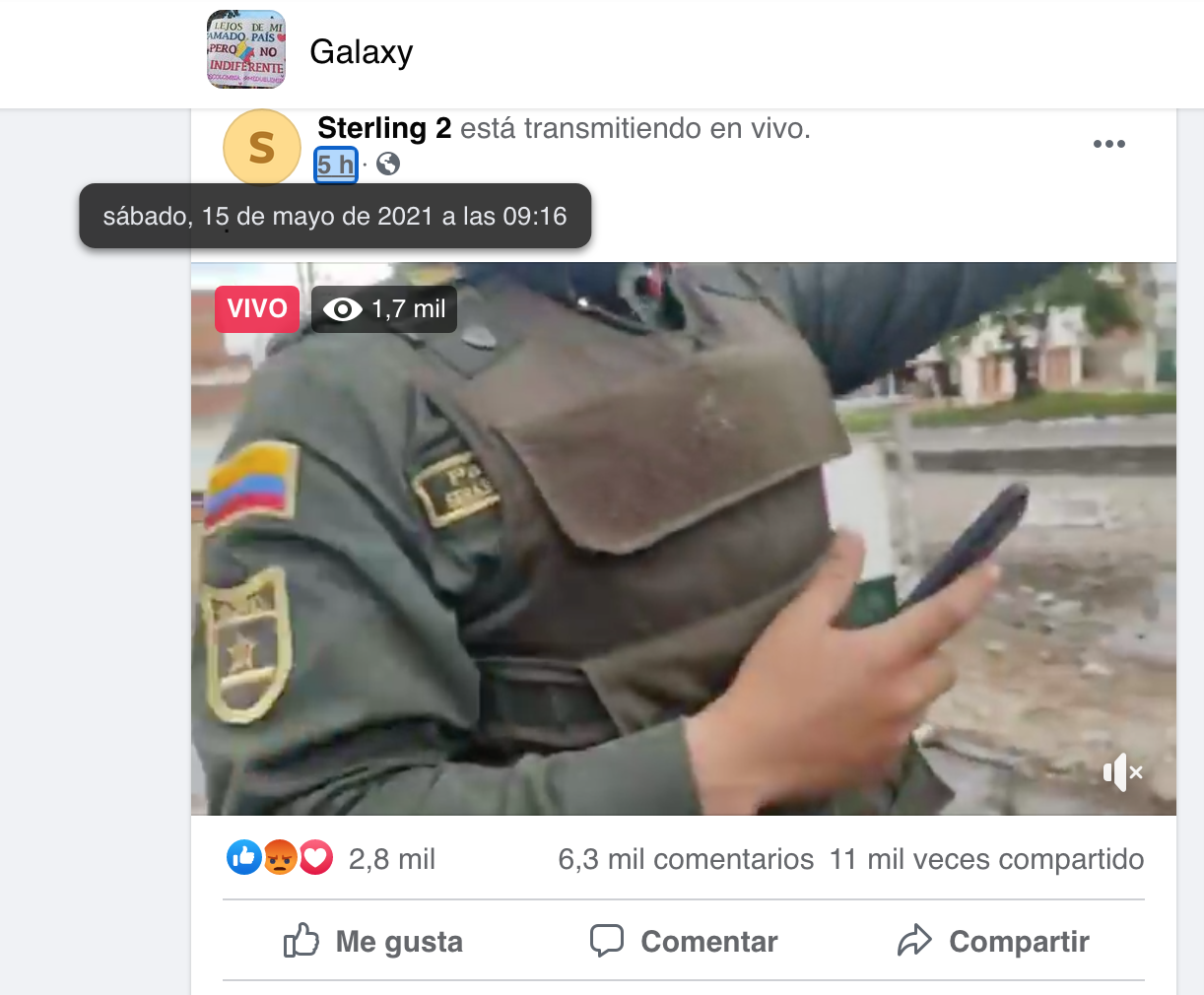 Pantallazo de falso directo de Popayàn 1