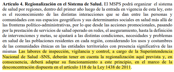 artículo 4 supersalud
