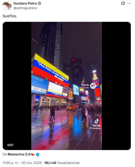 Tuit de Petro con el video