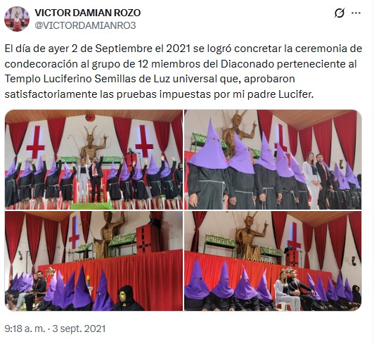 Tuit de Víctor Damián Rozo