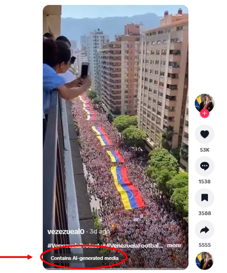 Video marcado como IA