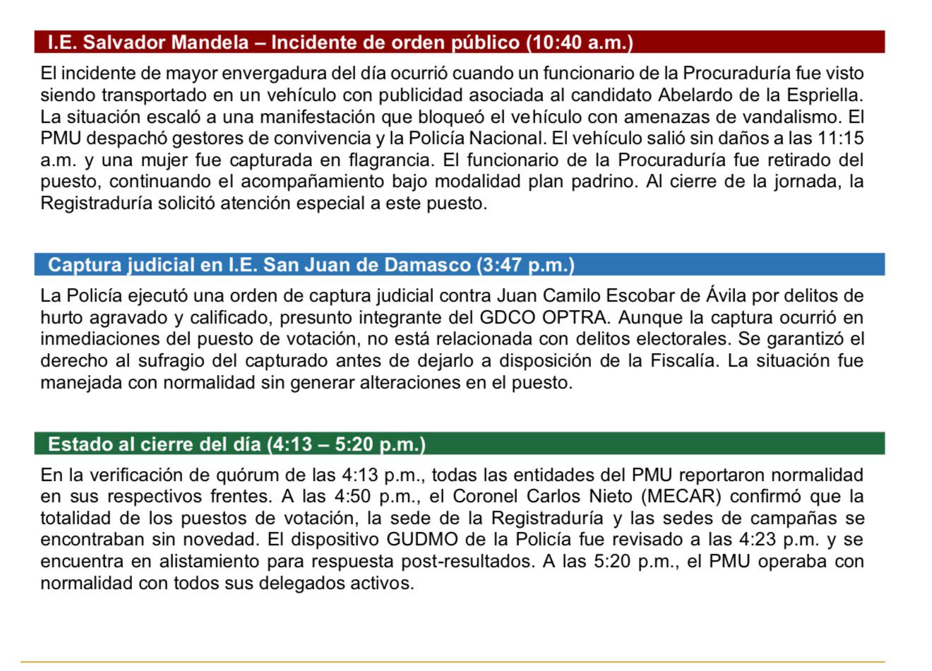 Reporte PMU 2