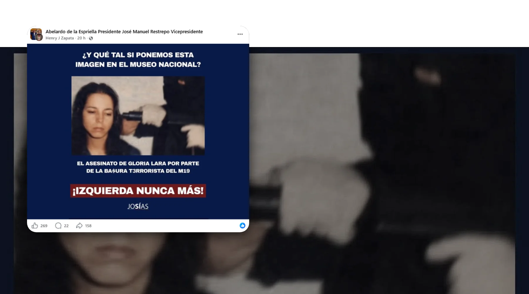 Desinformación que atribuye al M-19 el secuestro y asesinato de Gloria Lara