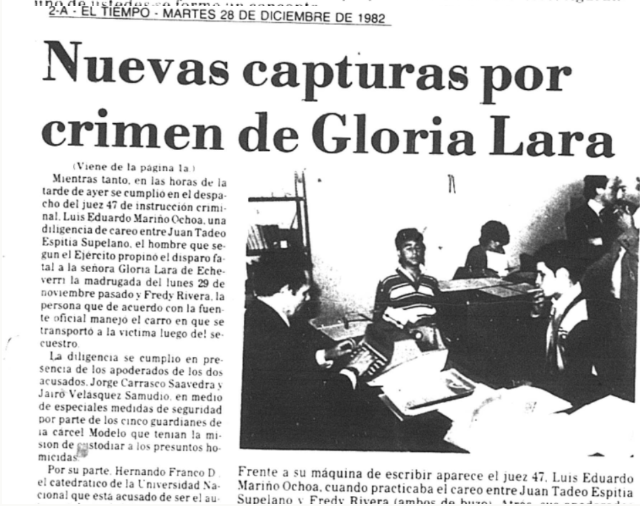 Nota de El Tiempo sobre el secuestro de Gloria Lara