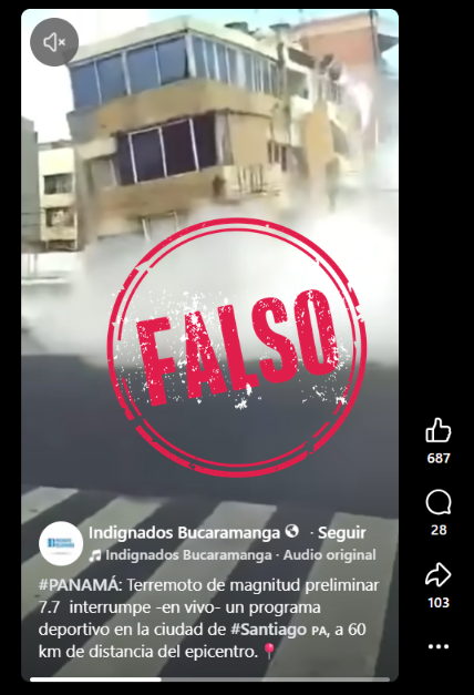 Video falso de derrumbe de edificio tras terremoto de Panamá