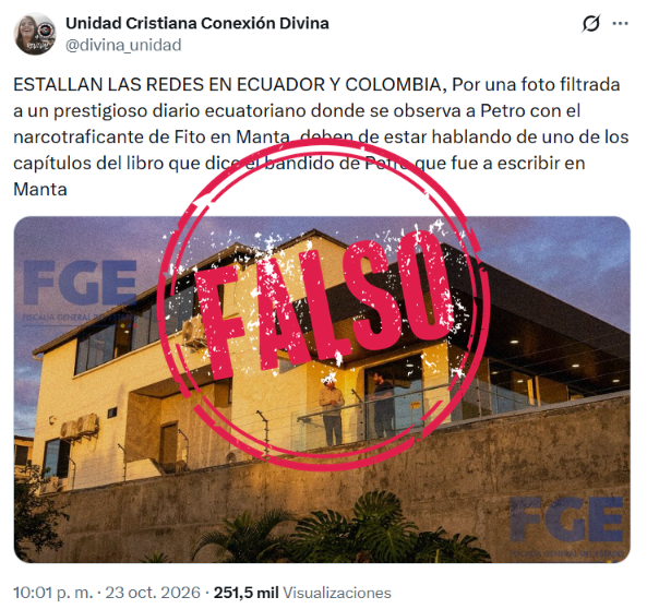 Foto falsa de Petro con alias "Fito" en Manta