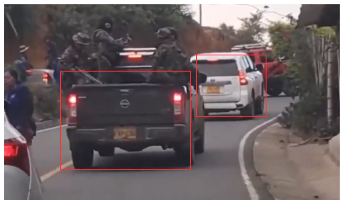 Disidencias de las FARC en camionetas en Cauca