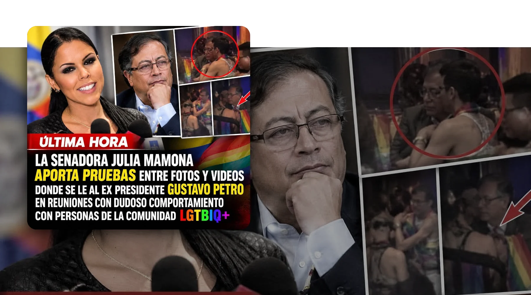 Captura de la publicación verificada sobre una foto de contexto: Tras acusaciones de Deicy Jiménez, inventan una senadora para atribuirle “pruebas” contra Petro generadas con IA