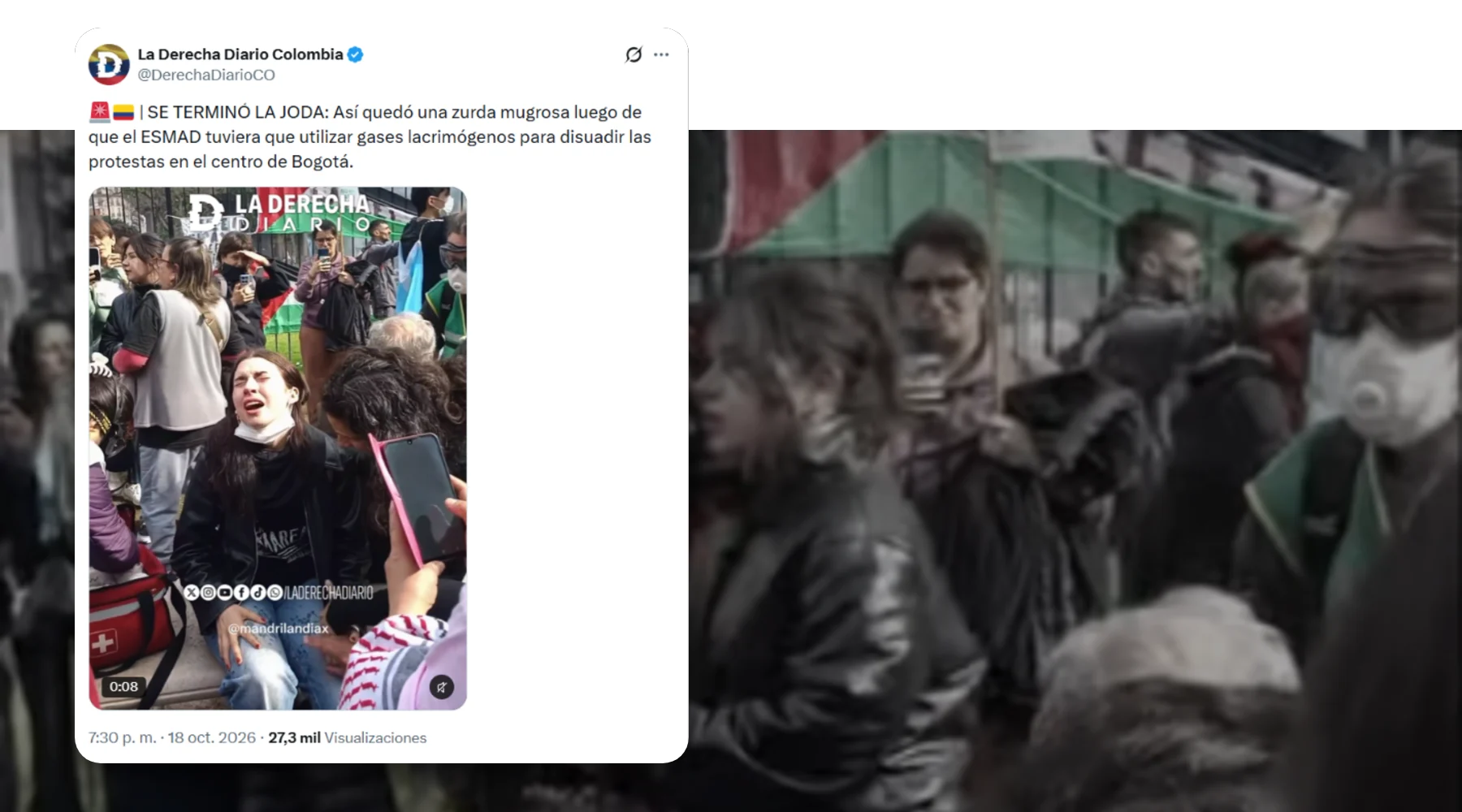 Video de joven afectada por gases en una marcha de Buenos Aires circula como si fuera de Bogotá